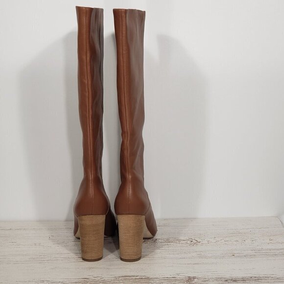 Cole Haan  Camel Brown Leather Heeled Knee Boots  Women's Size 10.5B - Picture 2 of 10